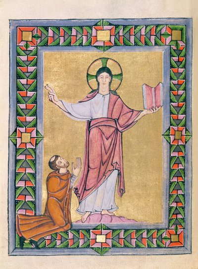 Widmung an Christus, aus dem Echternacher Sakramentar, ca. 1030 von Frankish School